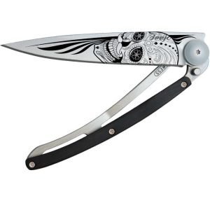 Deejo Tattoo Granadilla Latino Skull Knife Open