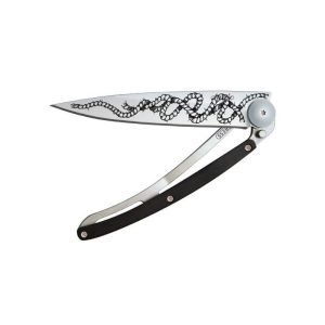 Deejo Tattoo Rope Knife - Ebony Open