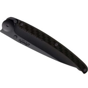 Deejo One Hand Knife - Black Carbon Fibre Closed