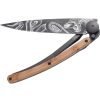 Deejo Tattoo Snake Knife - Black Juniper Open