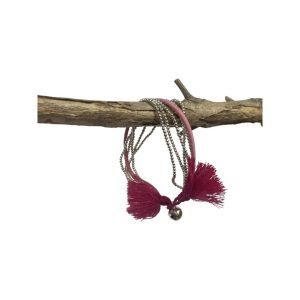 5 strand metalic bead bracelet - pink_hangin