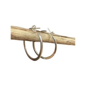 Medium Battered Flattened Hoops_Back Side View