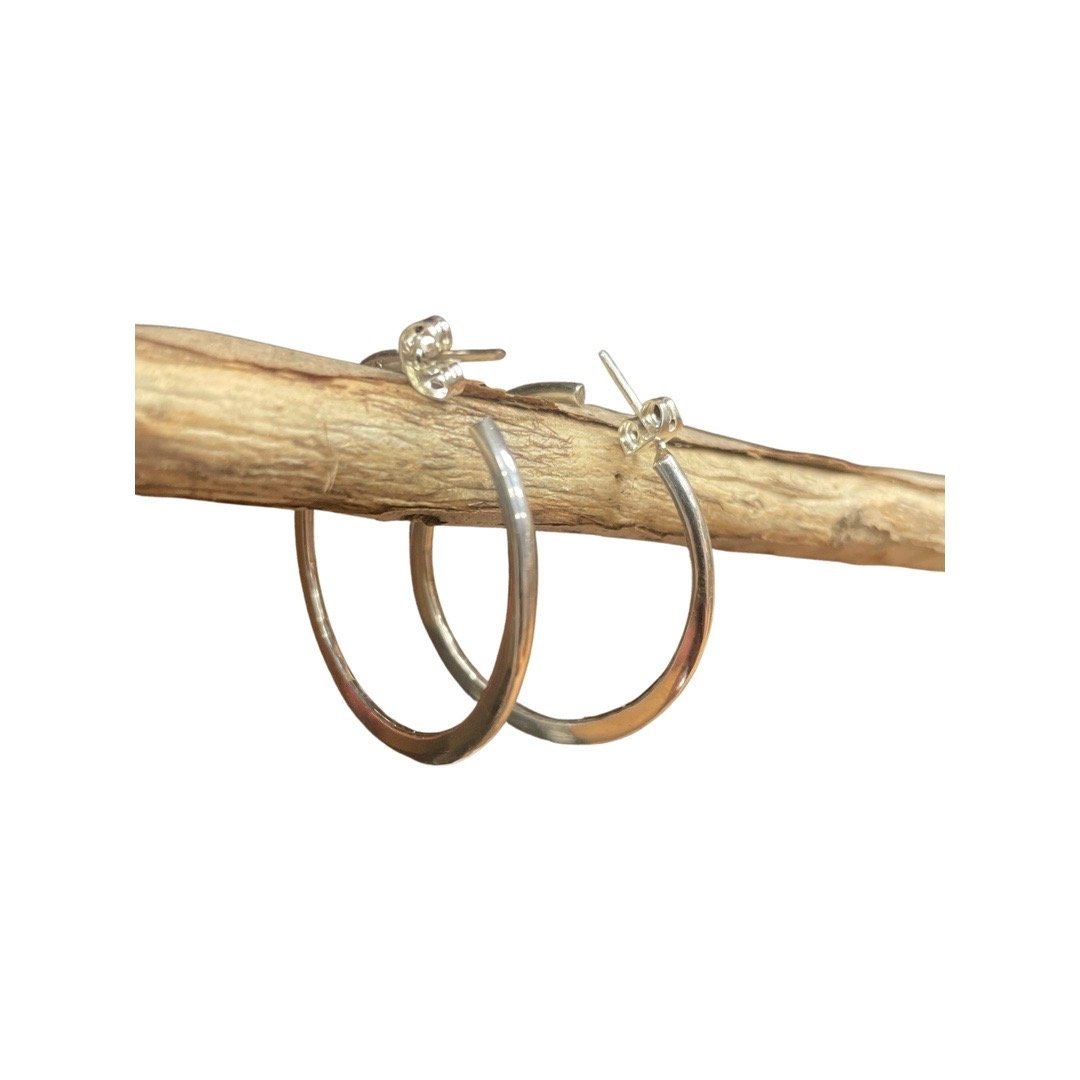 Medium Battered Flattened Hoops_Back Side View