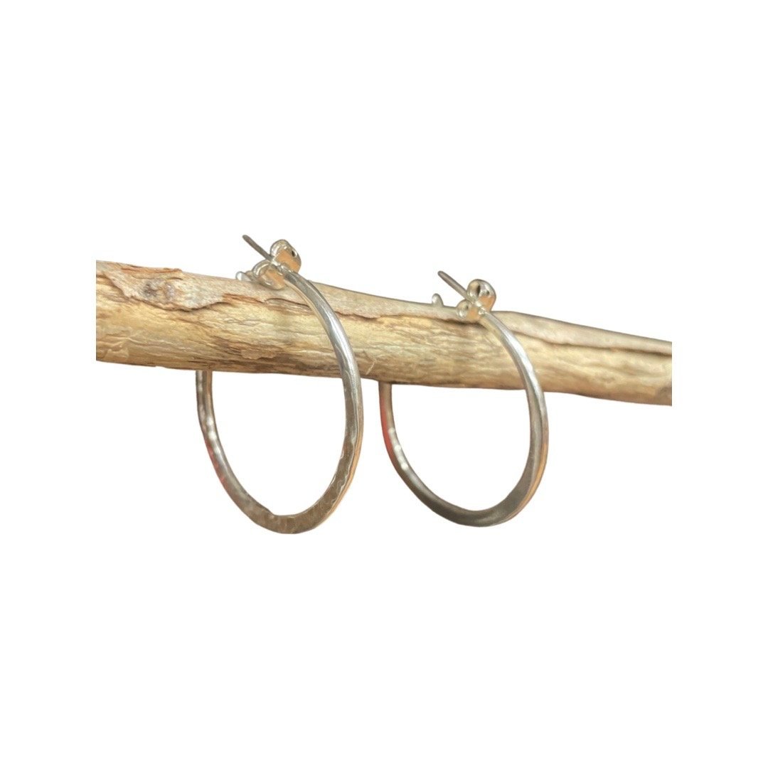 Medium Battered Flattened Hoops_Back and Front