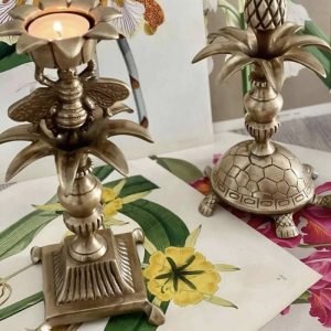 Solid Brass Candle Holder in Blossom Abeja by C.A.M