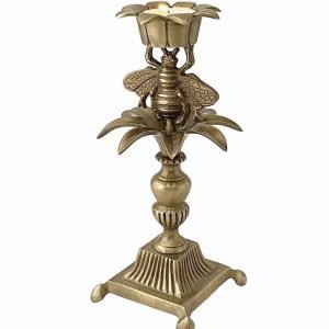 Solid Brass Candle Holder in Blossom Abeja by Creatively Active Minds