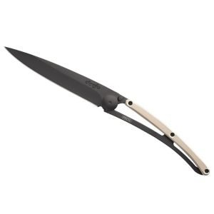 Deejo Black Pocket Knife with Rose Gold Handle