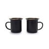 Barebones Enamel Espresso Cups Charcoal