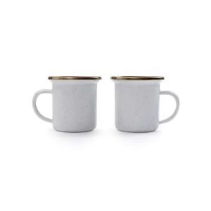 Barebones Enamel Espresso Cups Eggshell