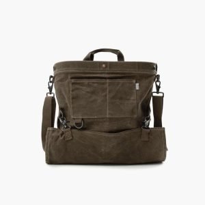Barebones Gathering Bag - Waxed Canvas-Dark Khaki