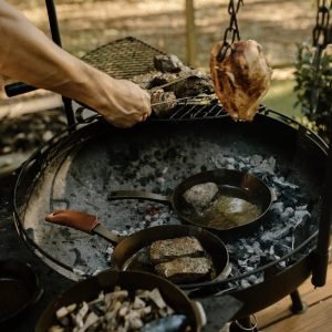 Camp Cooking with Barebones Cowboy Fire Pit Grill 30