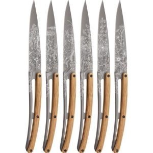 Deejo Set 6 Steak Knives Titanium Blossom