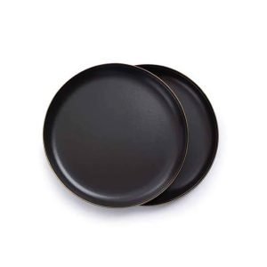 Set of 2 Barebones Charcoal Enamel Plates