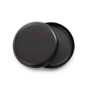 Set of 2 Charcoal Enamel Deep Plates