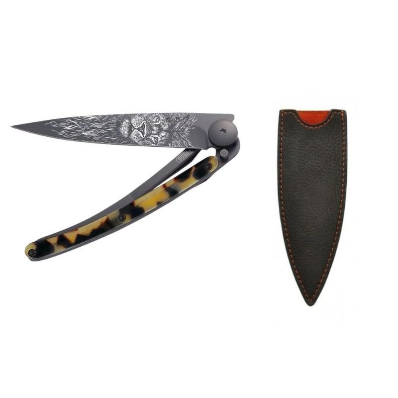 Unique Gift for Dad - Deejo Pocket Knife and Sheath Set (27g)