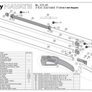 Hayate 6.1mtr Pole Saw Parts Exploded View