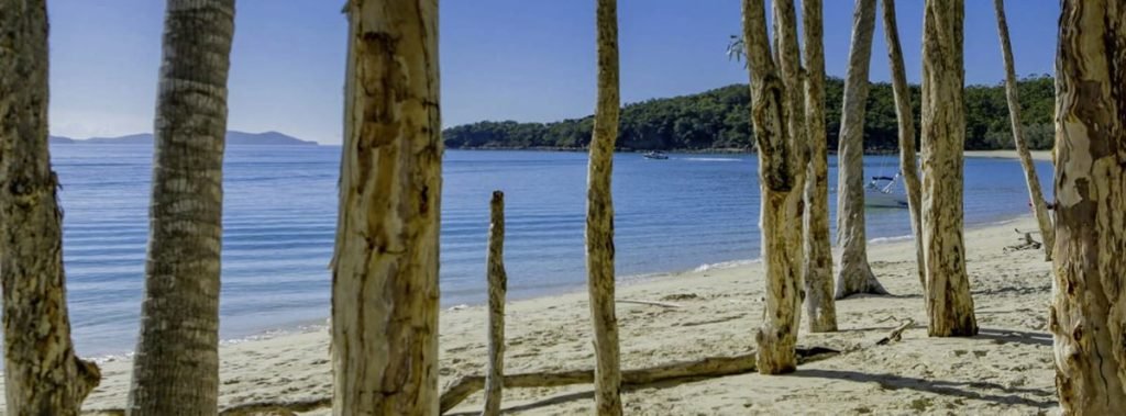 On a beach on Great Keppel Island