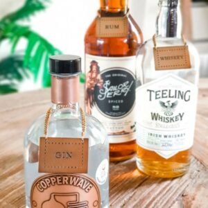 Copper decanter labels