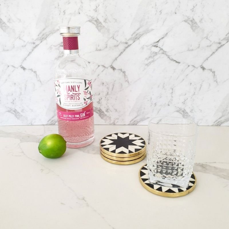 Handmade Bone Inlay Coasters