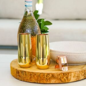 Stemless Gold Champagne Flutes