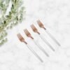 White and Copper Dessert Fork Set of 4